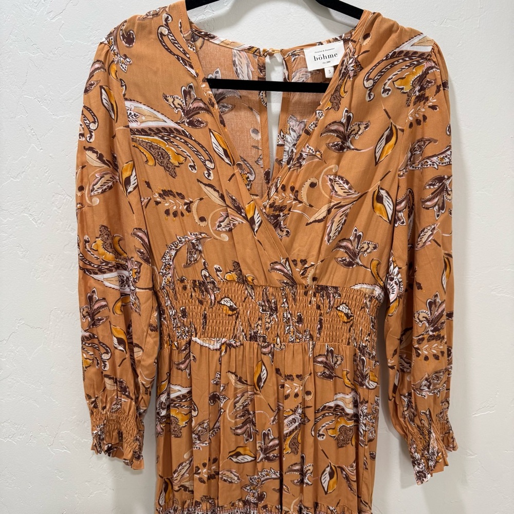 EUC Bohme Midi Dress Feathers Bohemian Women's Small - Picture 5 of 16
